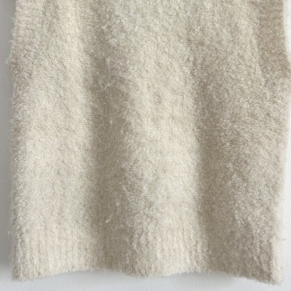 FRNCH Paris Crew-Neck Bouclé Sweater Vest Cream Ivory NWOT - Picture 9 of 16